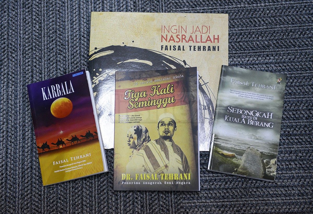 Some of Dr Mohd Faizal Tehrani's books which were banned recently by the Home Ministry. – The Malaysian Insider pic by Nazir Sufari, May 11, 2015.