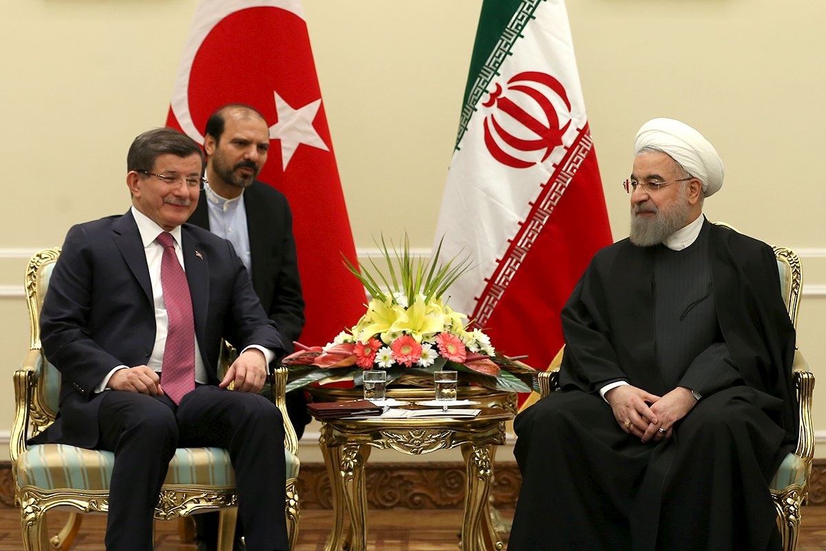 Iranian President Hassan Rouhani (right) meets Turkish Prime Minister Ahmet Davutoglu in Tehran, Iran March 5, 2016. – Reuters pic, March 12, 2016.