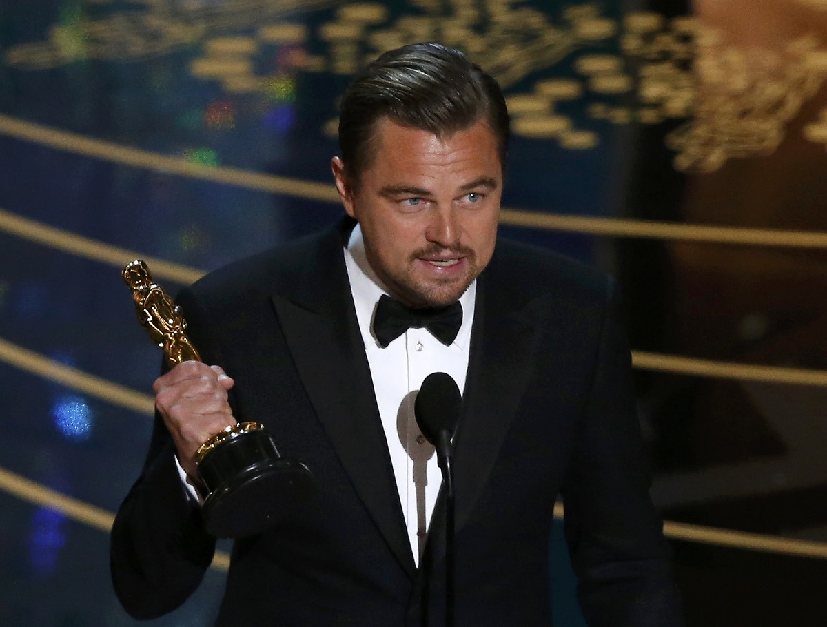 Leonardo DiCaprio holds the Oscar for Best Actor for the movie 'The Revenant' at the 88th Academy Awards in Hollywood, California today. – Reuters pic, February 29, 2016.
