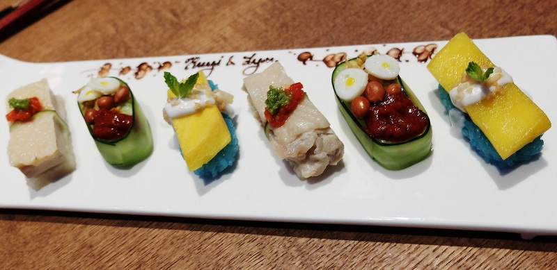 Ruyi Sushi is a sampler of Hainanese chicken rice, nasi lemak and Thai mango rice. – The Malaysian Insider pic, July 16, 2015.