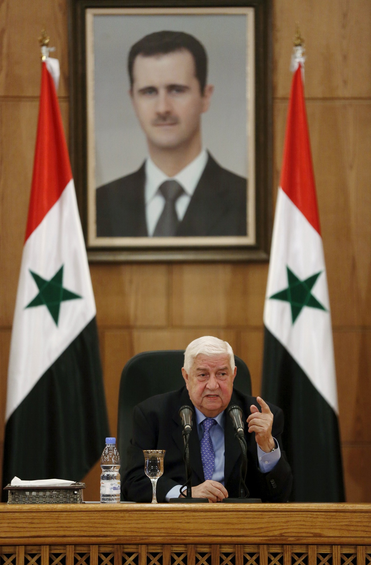 Syria's Foreign Minister Walid Muallem speaks during a news conference in Damascus, Syria today. – Reuters pic, March 12, 2016.