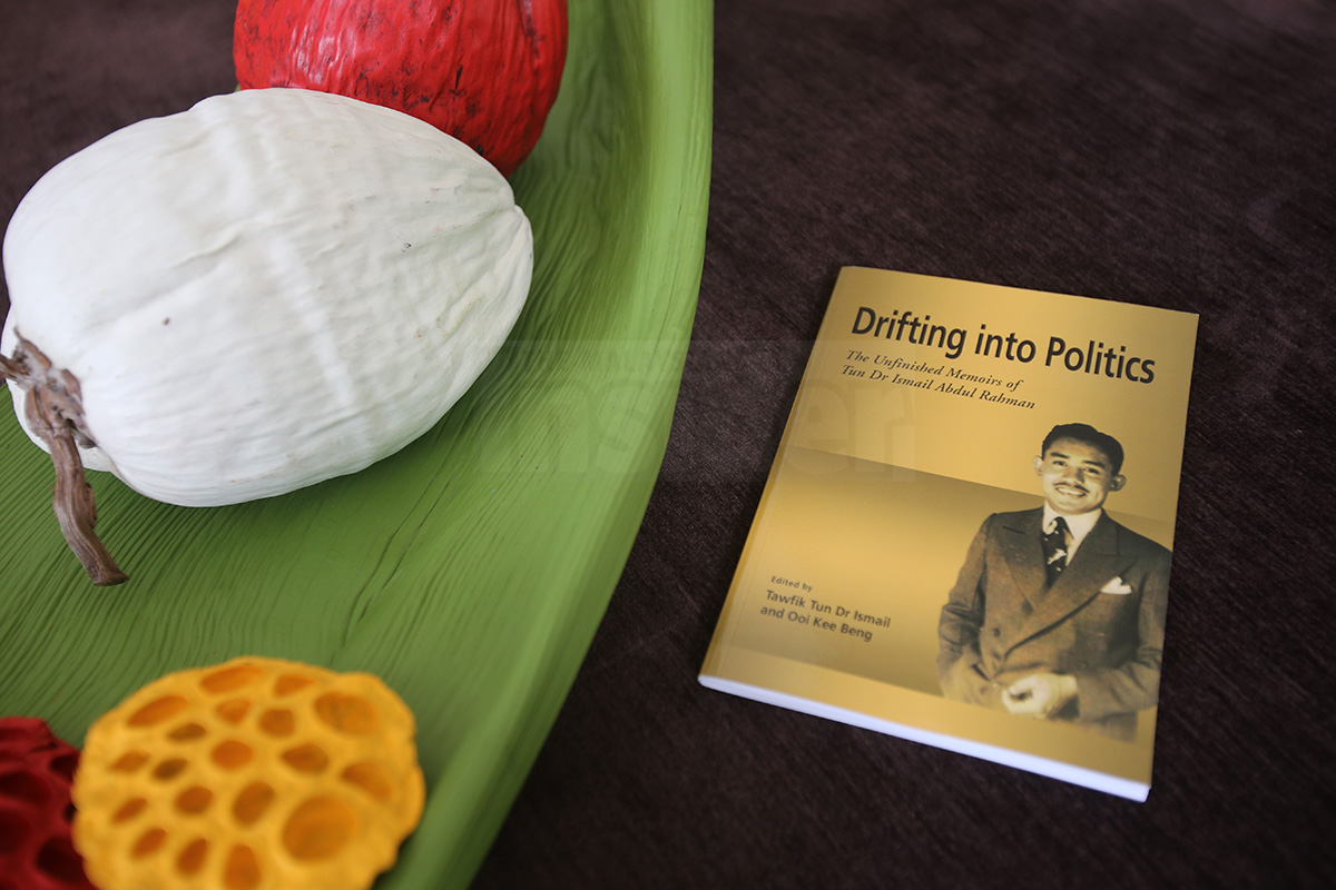 Drifting into Politics: The Unfinished Memoirs of Tun Dr Ismail Abdul Rahman is published this year to commemorate the 100th anniversary of the second deputy prime minister’s birth on November 4. – The Malaysian Insider pic by Kamal Ariffin, November 8, 2015.