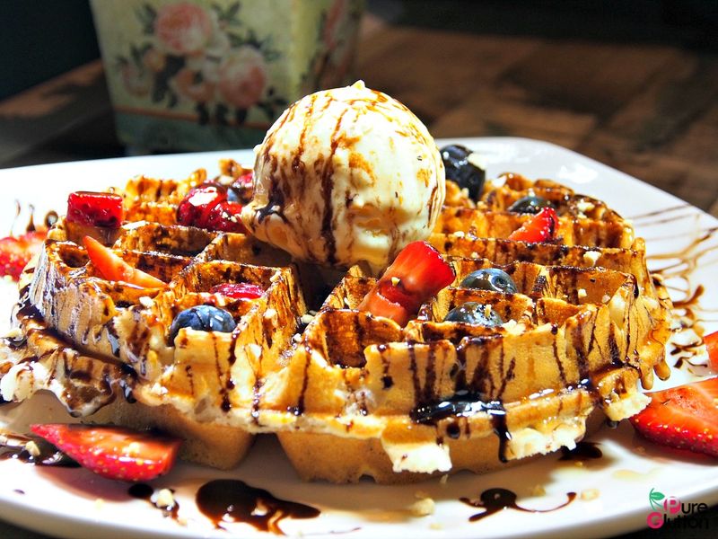 A waffle fit for a king at the Sips & Bites Cafe! – HungryGoWhere pic, December 21, 2015.