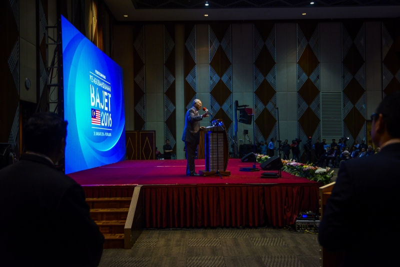 Datuk Seri Najib Razak addresses senior government officials in Putrajaya today to announce changes to Budget 2016. – The Malaysian Insider pic by Afif Abd Halim, January 28, 2016.