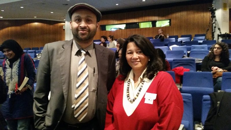 Zainah Anwar of Sisters in Islam (right) and Farouk Peru at the conference on Islamic reform organised by the University of London. – Pic courtesy of Farouk Peru, March 11, 2015.