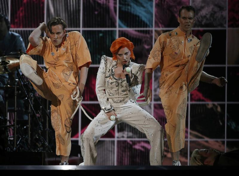 Lady Gaga performs a medley of David Bowie songs as a tribute to the late singer during the 58th Grammy Awards in Los Angeles, February 15, 2016. Bowie's son Duncan Jones however is reportedly unimpressed by the tribute. – Reuters pic, February 17, 2016.