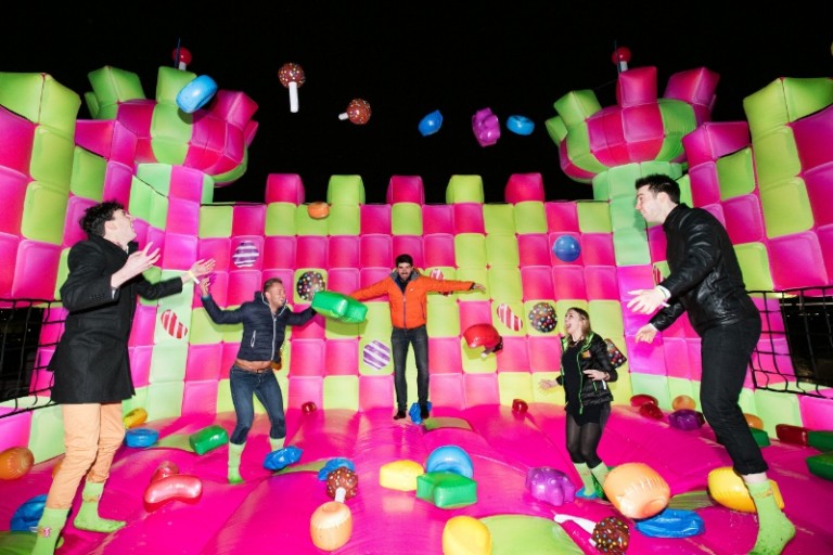 London's new bouncy castle for adults allows visitors to fully immerse themselves in the game as they take on the Jelly Queen. – AFP/Relaxnews pic, March 4, 2016.