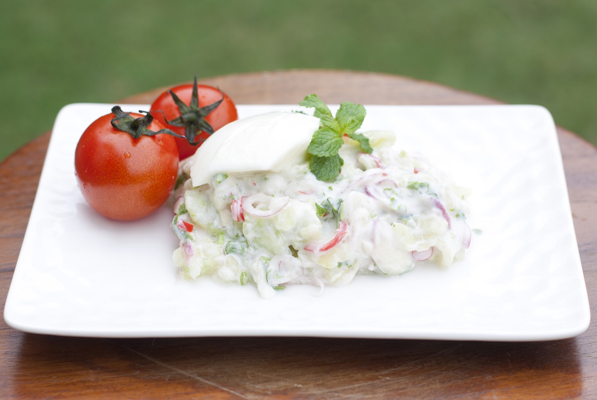 The best thing to beat the heat is a cooling, refreshing cucumber and onion raita.