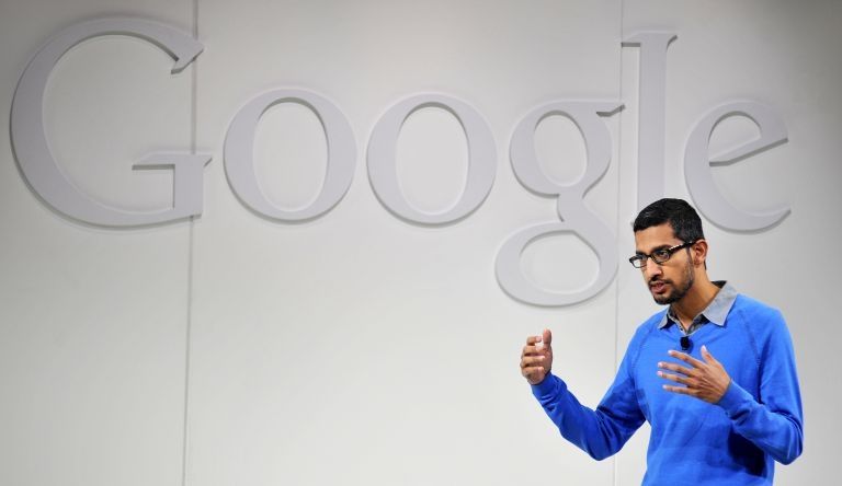 Sundar Pichai, senior vice president of android, chrome and apps for Google, speaks at a media event at Dogpatch Studios. – AFP pic, February 25, 2016.