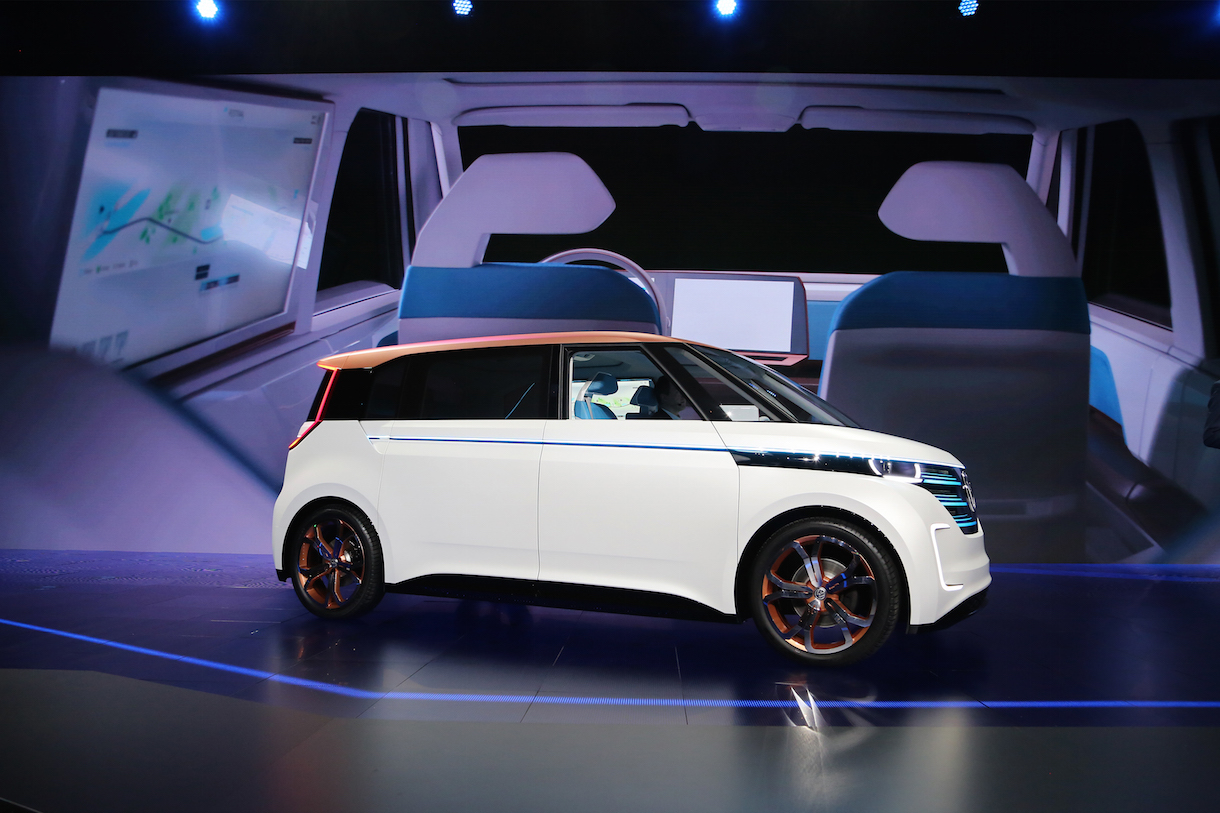 The Volkswagen BUDD-e and imagery showing its interior are presented at a press conference on CES Press Day, in Las Vegas, Nevada at the CES 2016 Consumer Electronics Show. – AFP/Relaxnews pic, January 7, 2016.